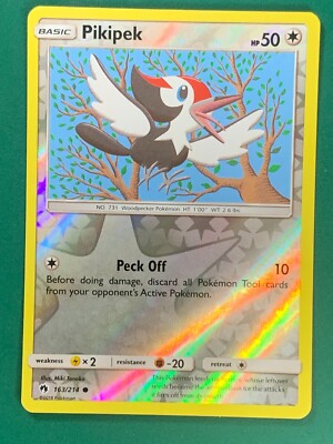 Pikipek  163/214  Common  Reverse Holo SM Lost  Thunder Pokemon TCG