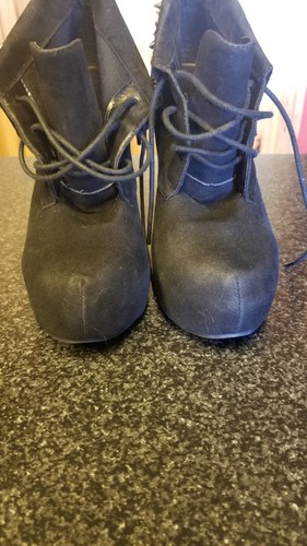 Shoes Black Wedge Bootie - Picture 2 of 5