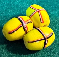 (3) Old Original French Cross Glass Indian Trade Bead Fur Trade 1700s A+ Quality