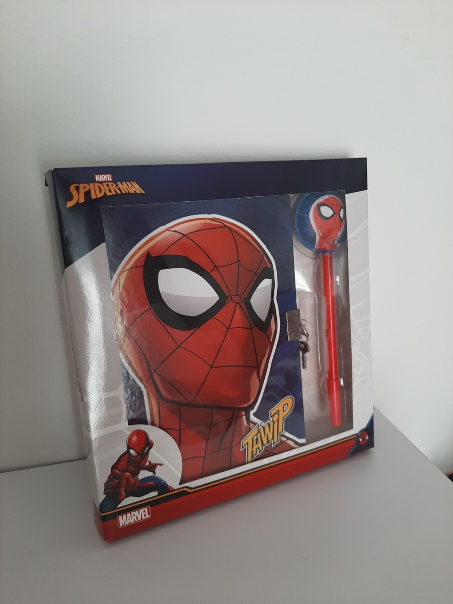 Marvel Spider-Man Set Cancelleria | Diario Segreto Con Lucchetto | Penna E Adesivi | Regalo Bambini Ragazzi - Foto 9