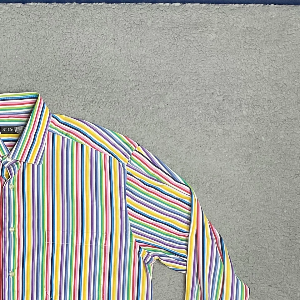 Camisa St Croix Vintage Hecha en Multicolor Manga Larga Con Botones Para Hombre L Foto 3 de 4