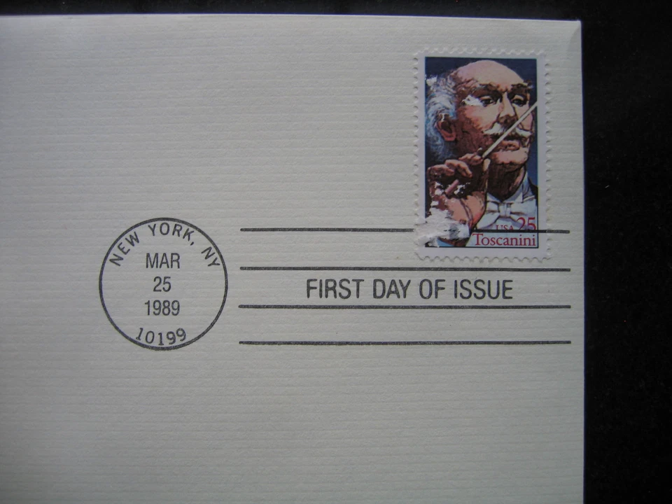 1989 ARTURO TOSCANINI Gold Stamp replica FDC Golden Cover - Image 2 of 3