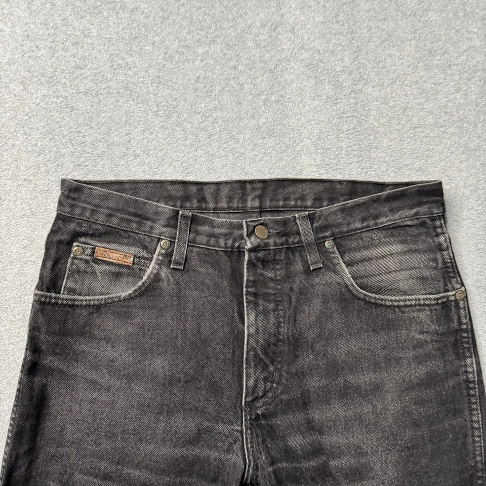 Pantalones de mezclilla Wrangler Texas para hombre 32x32 negros descoloridos corte bota elástico occidental adulto Foto 4 de 4