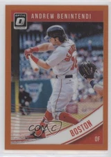 2018 Donruss Optic Variation Orange Prizm /199 Andrew Benintendi (Check Swing)