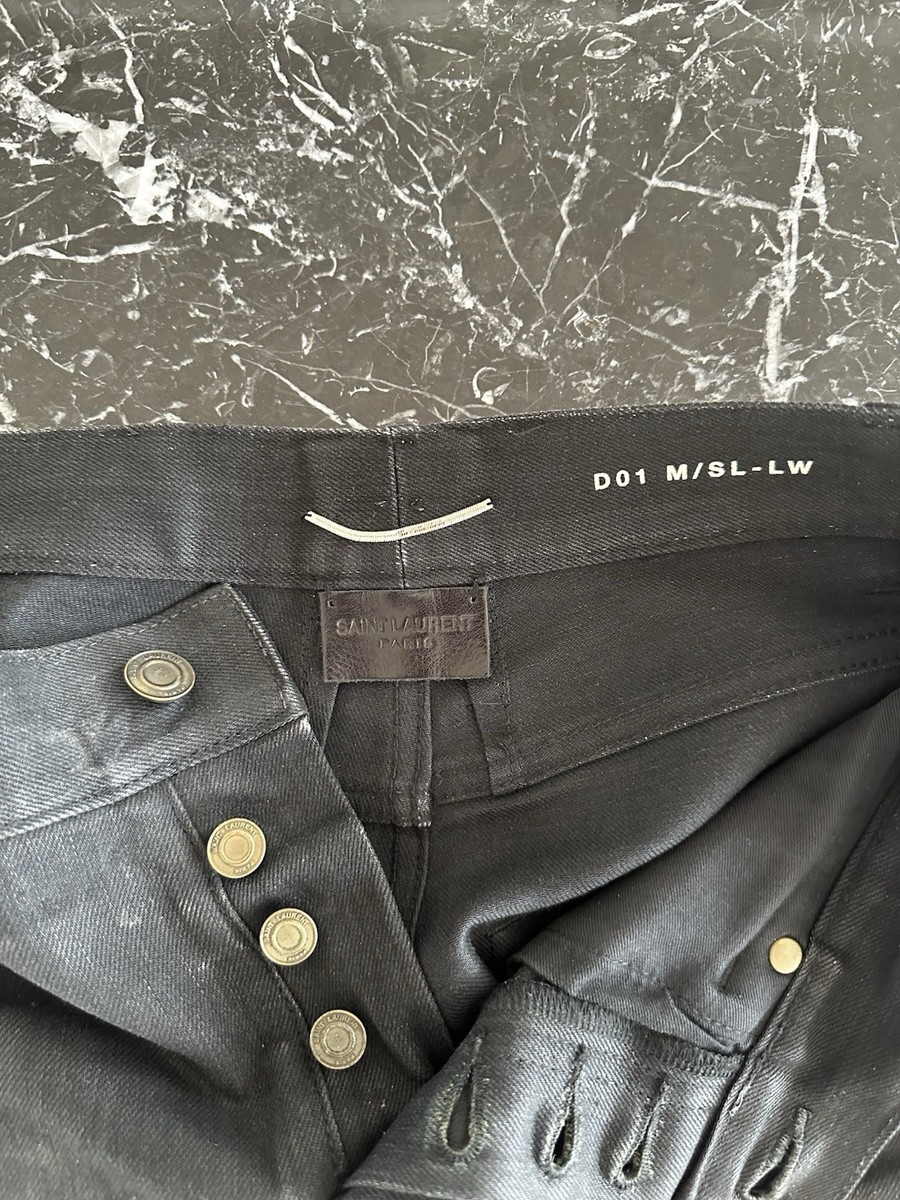 Saint Laurent Hedi Slimane D01 Black Raw Slim Jeans sz. 27 | eBay