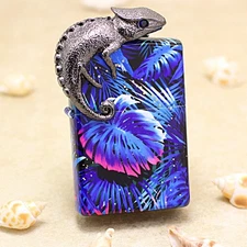 ZIPPO Windproof Lighter Original ZIPPO Oil Lighters 3D Midnight Lizard NEW USA
