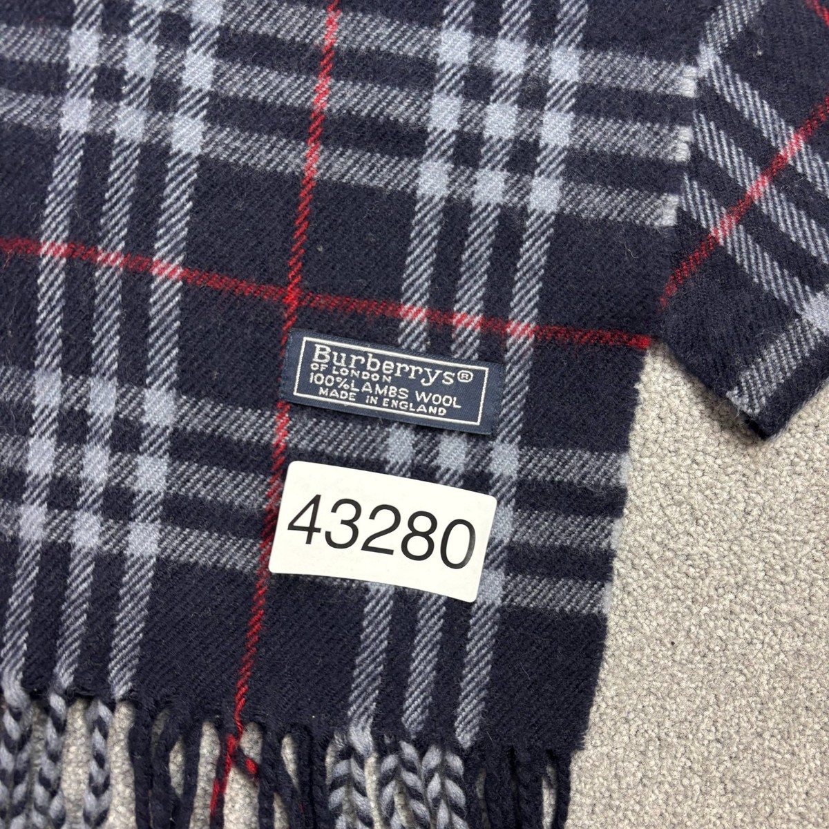 Burberry London Scarf 56x11 Inches Blue Nova Check Made England