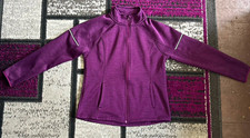 Danskin Now Women's Purple Fleece Track Jacket Full Zip Pockets Size M
