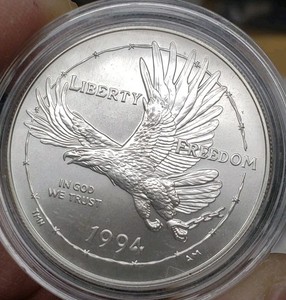 1994-W Unc POW Prisoners Vietnam War Commemorative Silver Dollar $1 