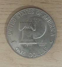 1776-1976 Eisenhower Liberty Bell Moon One Dollar US Bicentennial Coin