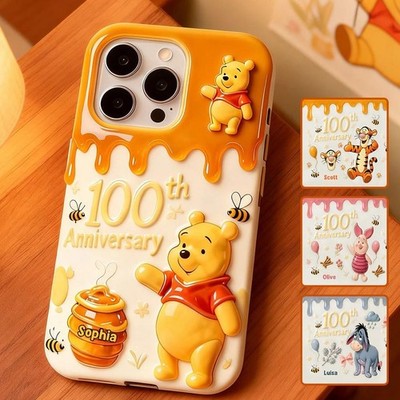 Honey Bear Pooh 100th Anniversary Personalized 2D Flat Printed Phone Case