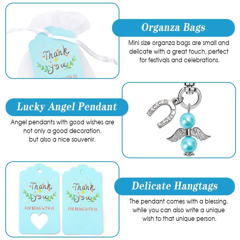 24 Pezzi Angioletti Bomboniere Portachiavi Ciondoli Angelo con Portachiavi - Immagine 4 di 4