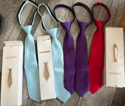 CANGRON Zipper Tie 13  Adjustable Necktie New in Box 5 PCS
