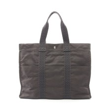 HERMES Aile Line GM Tote Bag Nylon Canvas Dark Gray Silver Hardware #RC4331