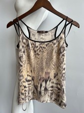 Camicia vintage Roberto Cavalli seta e cashmere stampa animalier leopardata taglia IT 38