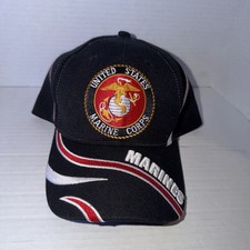 US Marine Corps Marines Semper Fidelis Adjustable Hat Cap Black USMC EGA