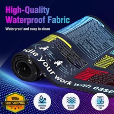 Excel Cheat Sheet Desk Mat XL 11.8x31.5in Waterproof Non-Slip Keyboard Pad