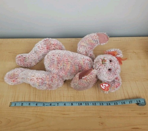 TY Classic Plush Razzmatazz the Bear Orange Multi-Color with Tags 2000 Tylux 16" - Imagen 9 de 15