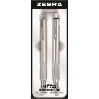 Zebra STEEL 7 Series M/F 701 Mechanical Pencil & Ballpoint Pen Set - 0.7 mm Pen