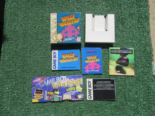 Vintage Nintendo GameBoy Space Invaders Video Game Box Manual Poster ONLY 1996
