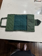 Vintage 90s Handmade, Quilted Bible Cover, Green. Initial K Embroidered On Front