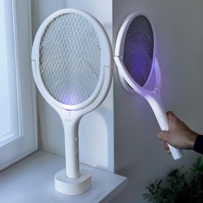 MikaMax Elektrische Fliegenklatsche   Extra Starke 4000V Mückenklatsche   2-in-1