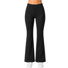 Womens Flared Trousers Stretch Yoga Work Pants Bootcut High Waist Nurse Trouser