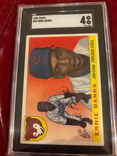 1955 Topps #28 Ernie Banks SGC 4 VG-EX Nice Color