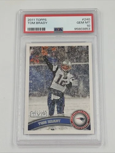 Tom Brady 2011 Topps Football #240 Graded PSA 10 GEM MT Patriots League MVP