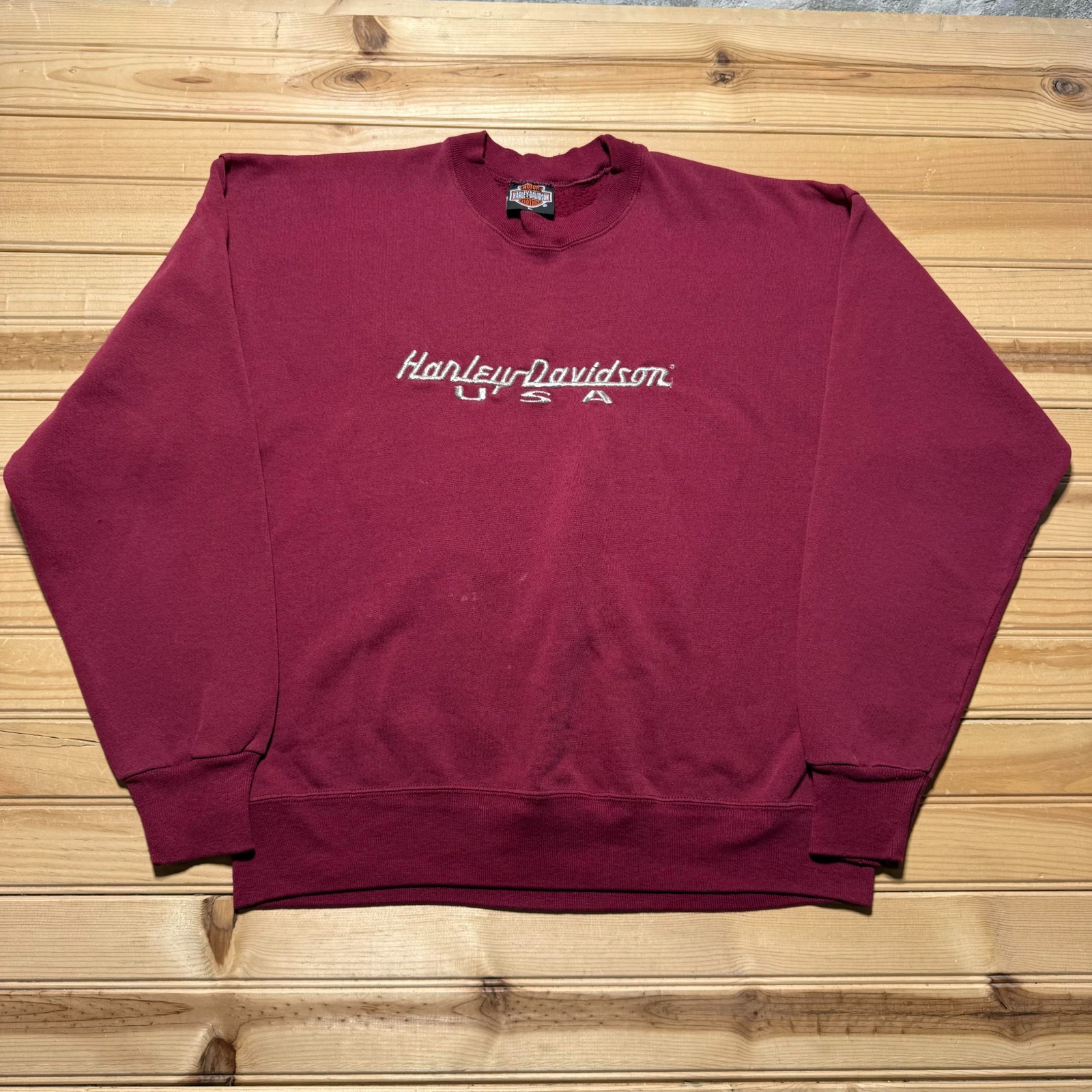 Vintage 90s Harley-Davidson USA Embroidered Logo Crewneck Sweatshirt Men's Large
