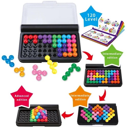 120 Herausforderungen IQ 3D Puzzle Brettspiel Classic Pyramide Platte Pearl Logical Mind - Bild 2 von 8