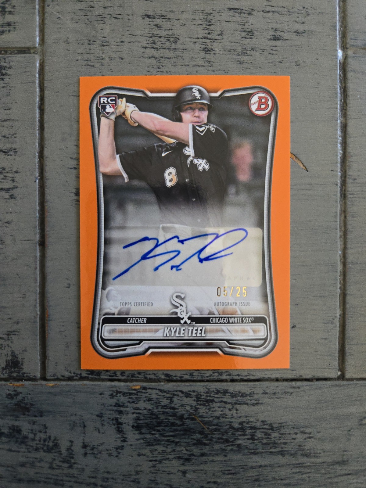 2026 Bowman Kyle Teel Orange Autograph /25 #PRV-KT White Sox RC