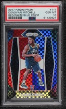2017-18 Panini Prizm Red White & Blue Donovan Mitchell #117 PSA 10 GEM MT 2w0