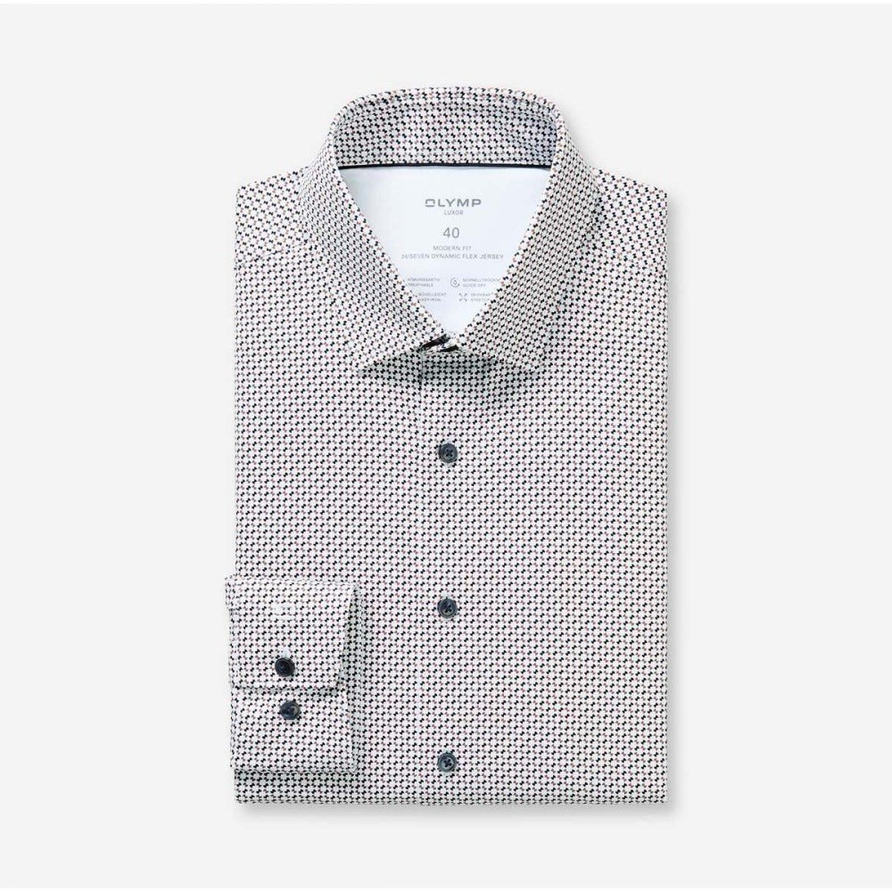Olymp Luxor 24/Seven Modern Fit Men's Business Shirt Brown Minimal 135414 27