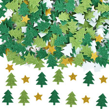 Christmas Glitter Foam Stickers Self Adhesive, 500 PCS Green Tree Gold Star Craf