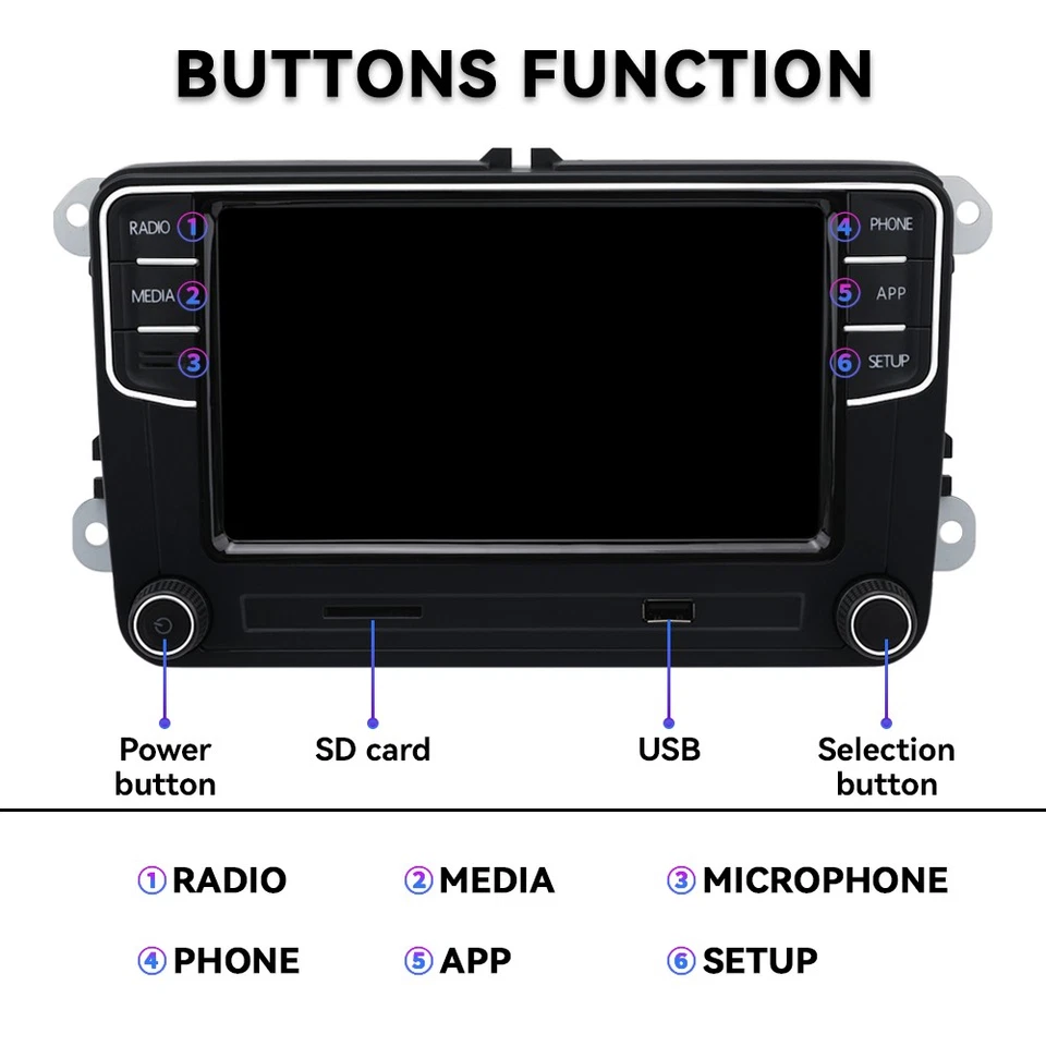 7" NONAME RCD330 RCD780 RCD360PRO 3 Plus 187B Android Auto Carplay Radio Für VW - Bild 3 von 4