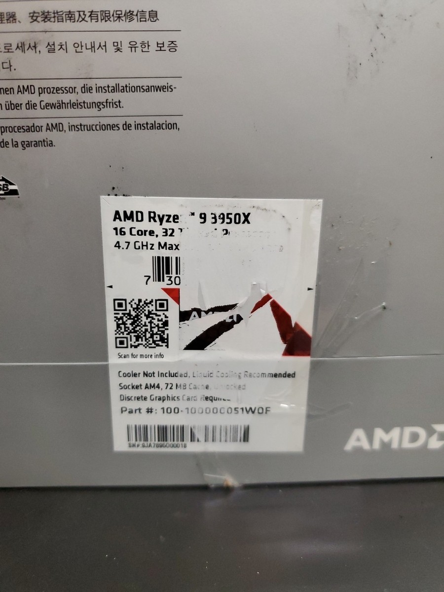 AMD Ryzen 9 3950X 3.5GHz 16-Core (100-100000051WOF