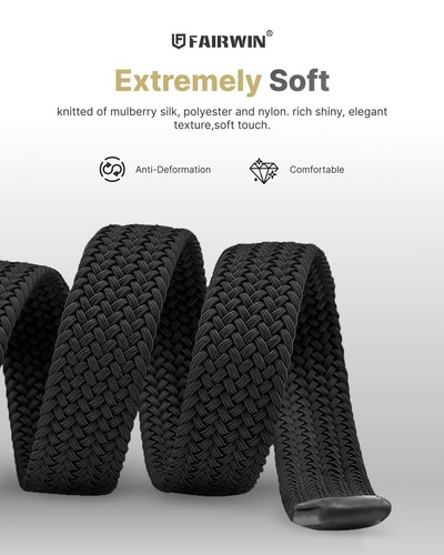 Golf Belts for Men Woven Stretch 1.3" Elastic Braided Cloth Belts for Jeans C... - Picture 3 of 6