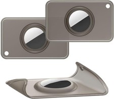 Wallet Holder for Apple Airtag, 2-Pack Ultra Thin 0.1 inch Black/Black