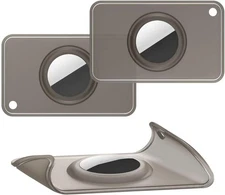 Wallet Holder for Apple Airtag, 2-Pack Ultra Thin [0.1 inch] Black/Black 