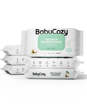 Baby Wipes, Cleansing  Moisturizing 2-in-1 Babycozy Sensitive, 100 Plant Fiber