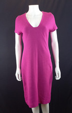 Jaeger Cerise Pink Cotton Stretch Dress UK 12 EU 40 Work Office Benefit Charity