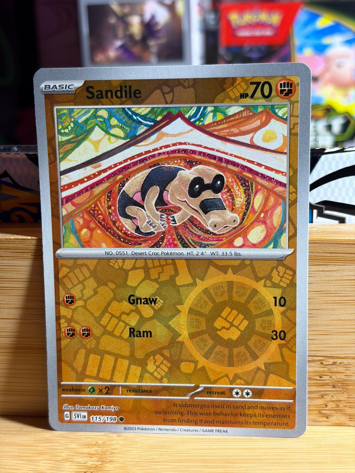 SANDILE 115/198 Scarlet & Violet C Reverse Holo Pokemon TCG NM