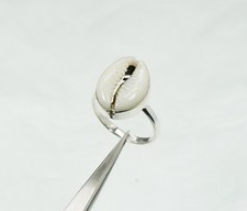 925 Solid Sterling Silver Cowrie Shell Ring - 7 US