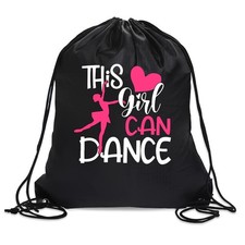 This Girl Can Dance Drawstring Backpack For Women Her, Waterproof Sport Sackp...
