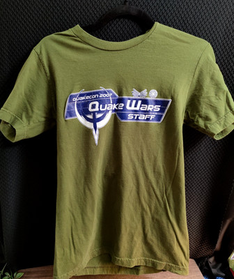QuakeCon 2007 Enemy Territory Quake Wars Staff Shirt Quad Damage Green Small