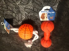 petking  play toy dog rope basketball + rattle  squeaker  basketball toy new