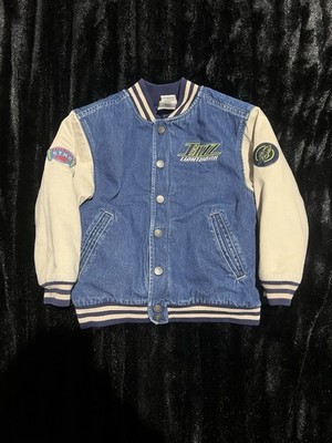 Vintage Disney Store Buzz Lightyear Denim Jean Varsity Jacket Boys Size 6