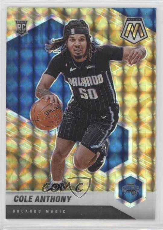 2020-21 Panini Mosaic Reactive Yellow Prizm Cole Anthony #207 Rookie RC 10cl