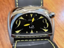 Vintage Lucien Piccard Yellow & Black Stratosphere Watch New In Box Unworn